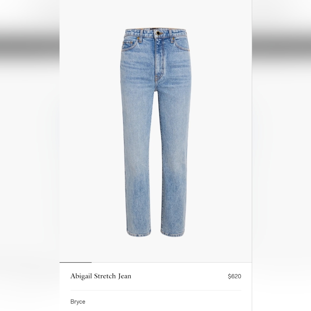 KHAITE Abigail Straight Jeans In Bryce Stretch